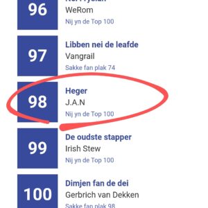 J.A.N. op plak 98 yn de Fryske top 100